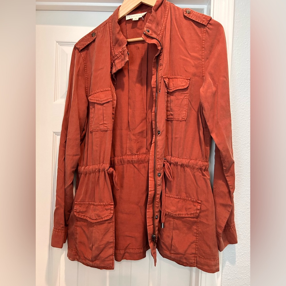 Love stitch Rust colored zip jacket